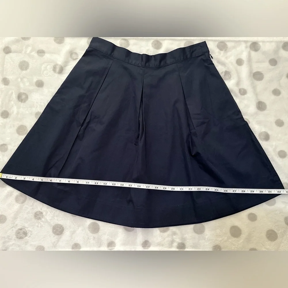 COS Pleated Mini A- Line Skirt Navy Blue Side Zip And Bags Side - Picture 6 of 11